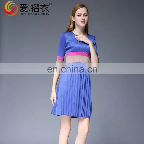 Short Sleeve Mix Color Summer One Piece Girls Dress For Girls photo-5