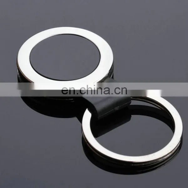 Custom Round Shape Black Color Pvc Rubber Keychain photo-2