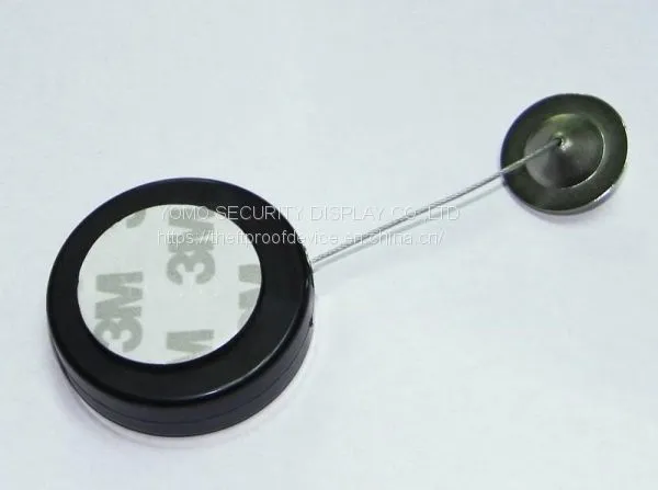 Round Anti-theft Recoil Pull Box With Adjustable Wire Loop Lanyard photo-4