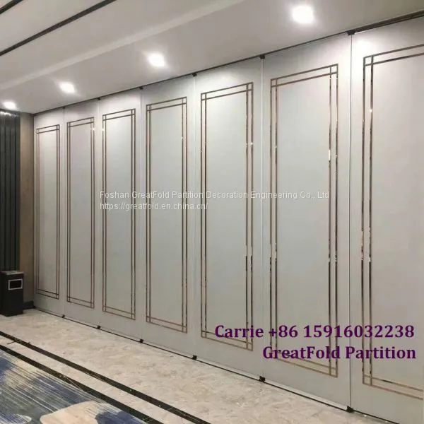high quality aluminum folding pvc door partition for multi-function room