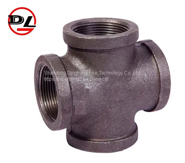 Black Malleable Iron Pipe Fittings Pipe Cross
