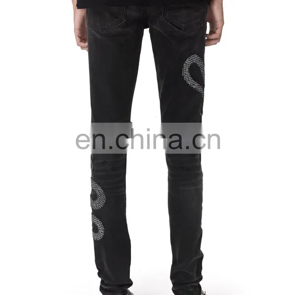 DiZNEW STRIPED MENS DENIM CUSTOM LOGO PANTS JEANS FOR MEN photo-4