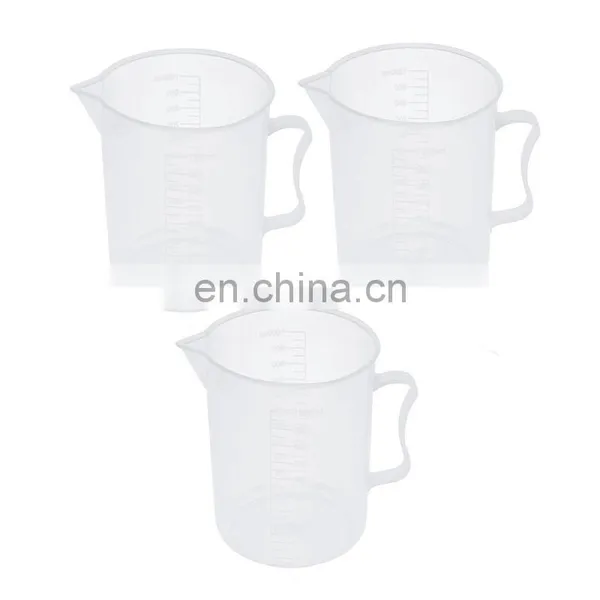 Laboratory Plastic Measuring Cup Handle Graduated Transparent Beaker photo-4