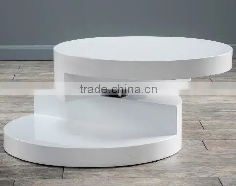 Three Layers Square Rotating MDF Board Coffee Table photo-3