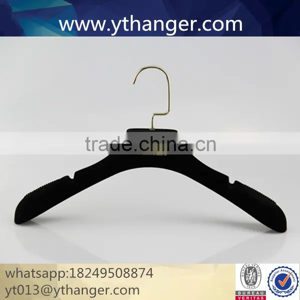CY-609 Custom Flocking Plastic Hanger Velvet Plastic Hanger Clothes Velvet Hanger photo-5