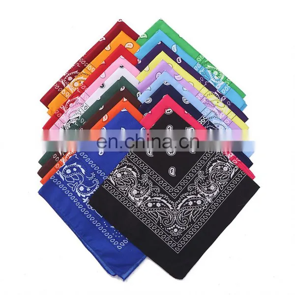Outdoor Sports Men Cycling Camping Square Bandana Cheap Cotton Custom Headband Hand Kerchief Scarf Paisley Headband Printed photo-3