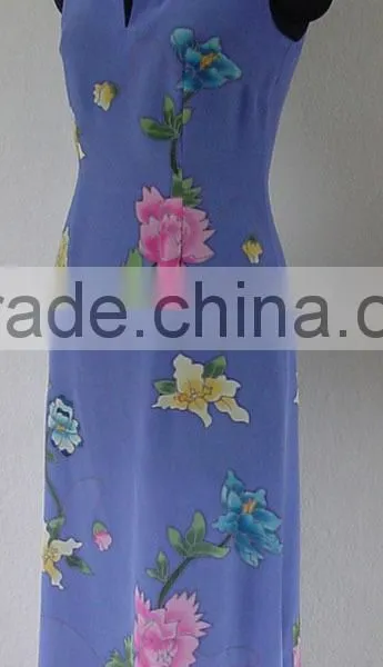 Hand Painted Silk Long Dress