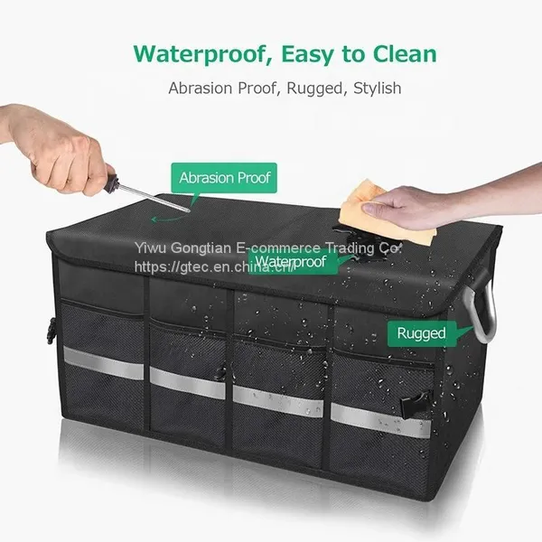 Factory Wholesale Universal Oxford Travel Organizer Folding Car Trunk Storage Box photo-2