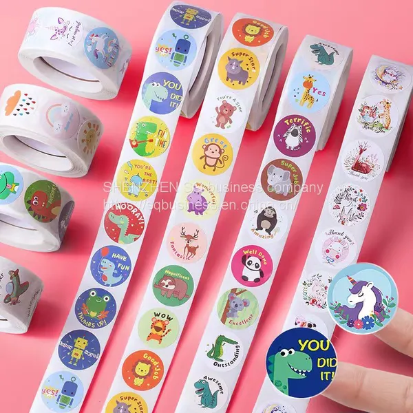 500pcs/roll Stickers School Encouraging Stickers Children Inspirational Kindergarten Primary School Little Cute Animal Labels