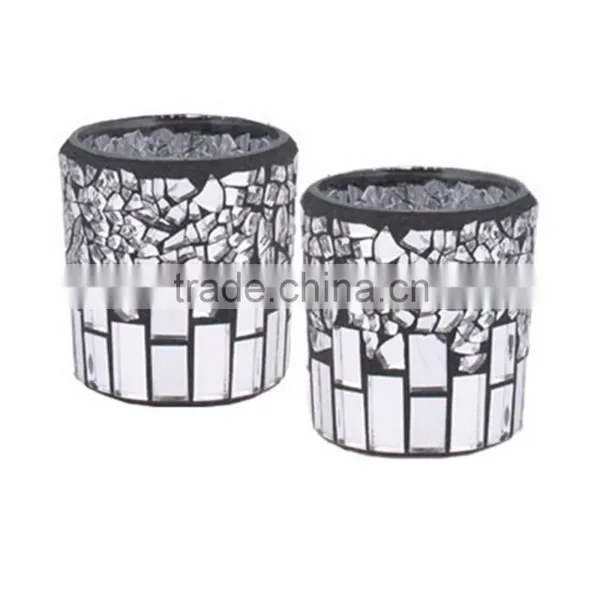 Handmade European Style Mosaic Candle Holders Glass Candlestick & Romatic Candle Cup & Glass Vasw For Wedding Decoration photo-3
