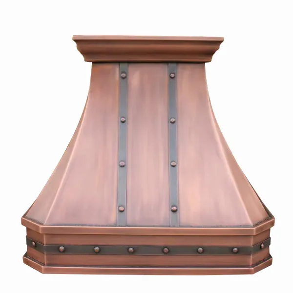 Pure Copper Range Hood Cover, Supplying Pure Handcrafted Kitchen Copper Range Hoods in Various Specifications and Types photo-2
