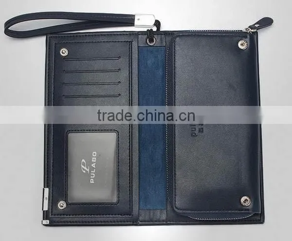New Arrival 4 Colors Multi-fonction Check Grain Money Clip Wallet Leather For Phone Purse photo-5