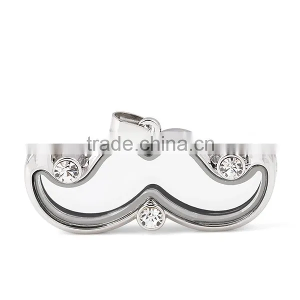 Direct Manufacturer High Quality New Design Beard Shape Floating Locket Pendant Interchangeable Metal Locket Pendant photo-4