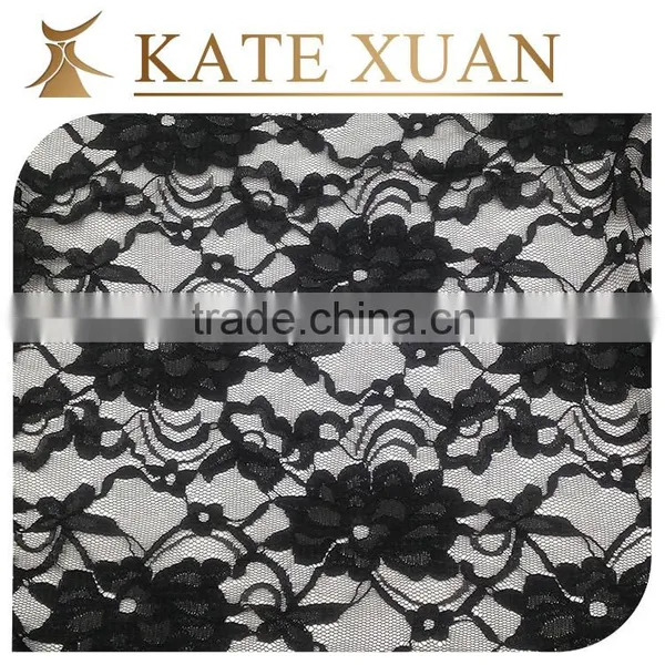 Hollow White Bridal Net Embroidered Tulle Lace Fabric photo-4
