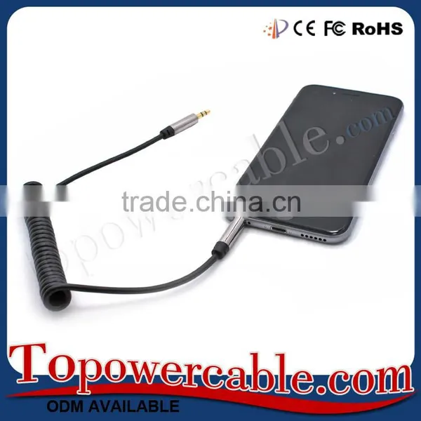 NEW Premium Curly Design Male To Male 3.5 mm Stereo AUX Cord Cable For Car CD Player photo-5