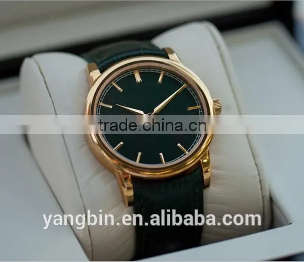 High Quality Genuine Leather Strap Quartz Movt Popular Trendy Metal Watch photo-3
