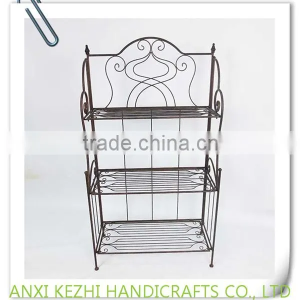 KZ140125 Home Organizer Rack Iron 3-tiers Standing Metal Shelf photo-5
