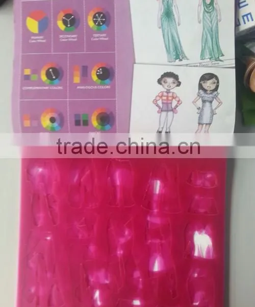 Monster Fashion Sketch Portfolio Plastic Drawing Stencil Book photo-2