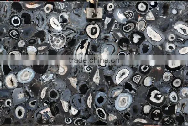 Brazilian Dyed Black Agate Slices Slab photo-4