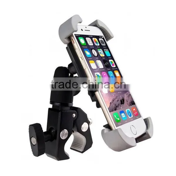 Never Fall Down Metal Universal Smart Phone Golf Cart Stroller Scooter Bike Mount for 3.5-5.5" Phone Bicycle Holder With Strip photo-5