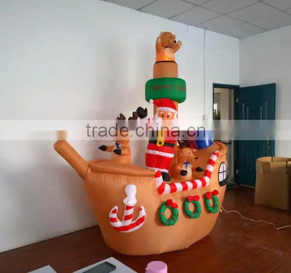 DJ-XT-16 Golden Christmas Inflatable Santa Claus Corsair Outdoor Garden Decoration photo-4