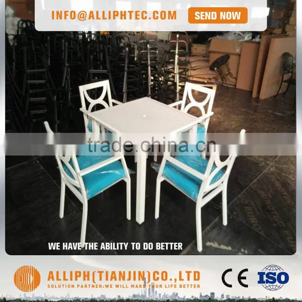 4pcs Coffee Table Set Cast Aluminum Mesh Outdoor Furniture photo-4