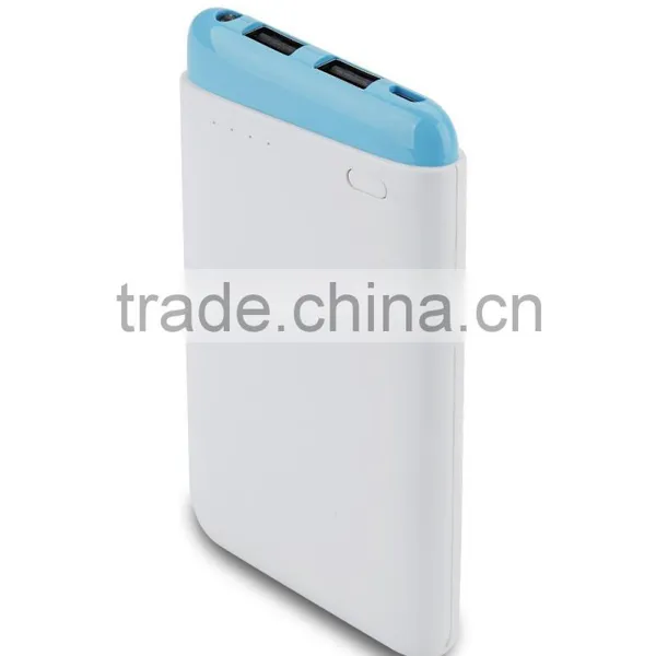 White Free Sample Power Bank Li-polymer Battery 6000mAh for Smart Phone VT-840 Quality Choice