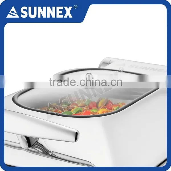 SUNNEX Factory Price Modern Designed Mirror Polished Stainless Steel Digital Control 4.5 Litre Catering Electric Chafing Dish
