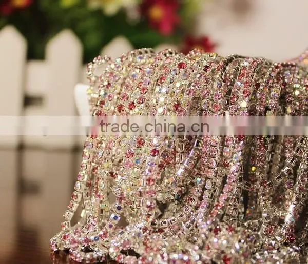 SS20 4.5mm Colorful Crystal Silver Plated Rhinestone Chain Hanging Crystal Wedding Decorations, Garments Decoration YSCHC1015 photo-5