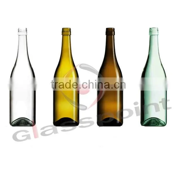 750ml Burgundy Wine Green Glass Bottle