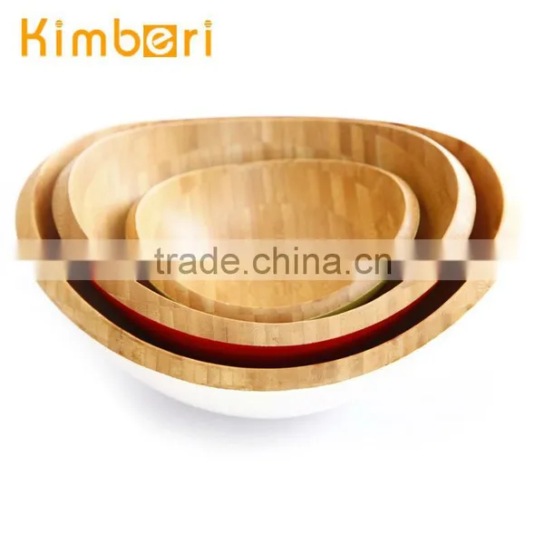 3 Pcs China Wholesale Colored Wood Soup Salad Bowl Quality Choice