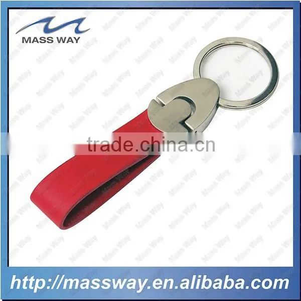 Blank Promotion Hot Sale Metal Zinc Alloy Brown Leather Keychain photo-6
