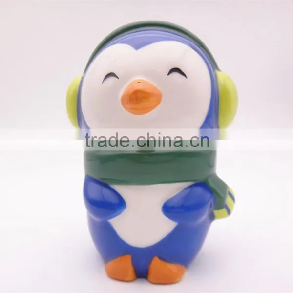 Custom Funny Christmas Penguin Ceramic Salt and Pepper Shaker photo-4