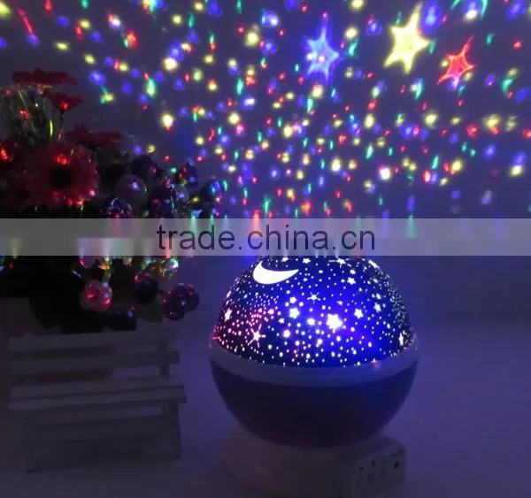 Bright Colours 360 Degree Moon Star Projection Night Light - Kids Baby Bedroom and Nursery - Great Gift Idea photo-3