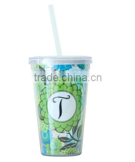 BPA Free Double Wall Pint Cup 16OZ/480ML With Insert Colorful PVC photo-4