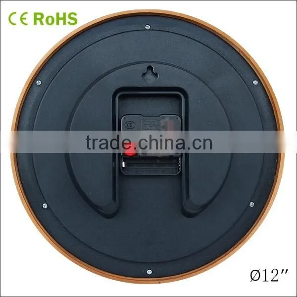 12inch Cheap Clock Round Wooden Wall Clock Promotional Items 12W28LR photo-4