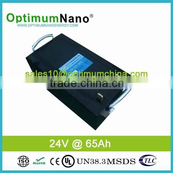 high quality 24v 65ah lithium battery for bus and truck