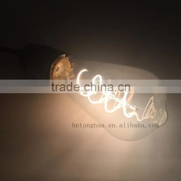New Curly Filament LED Lamp ST64 Clear Glass Decorative Led Lights Bulb photo-6
