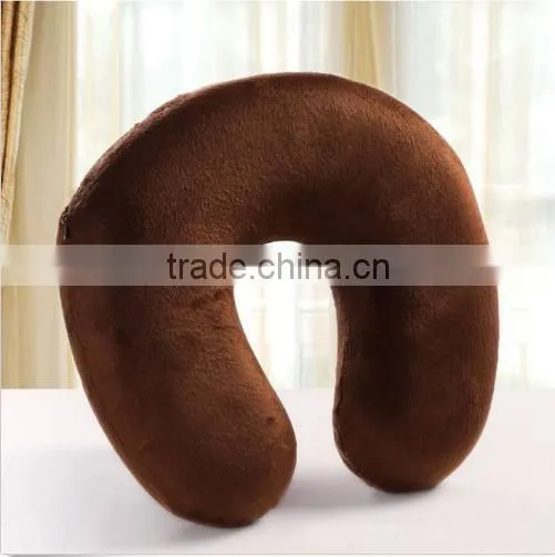 Removable Coffee Cover Memory Foam Neck U-Shape Headrest Pillow Car Air Flight Travel Pillow