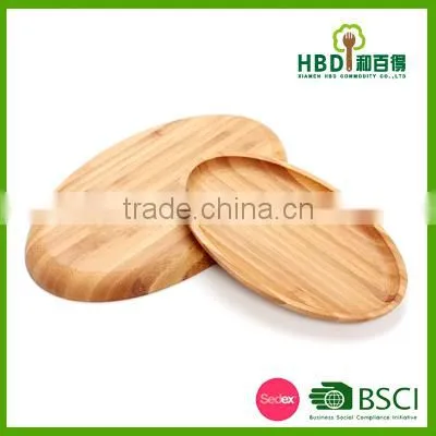 Eco-friendly Oval Shape Bamboo Candy Tray Bamboo Nut Tray photo-2