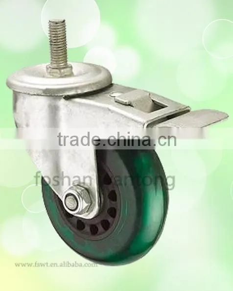 4 Inch Green PVC Wheel Top Plate Small Caster For Furniture photo-3