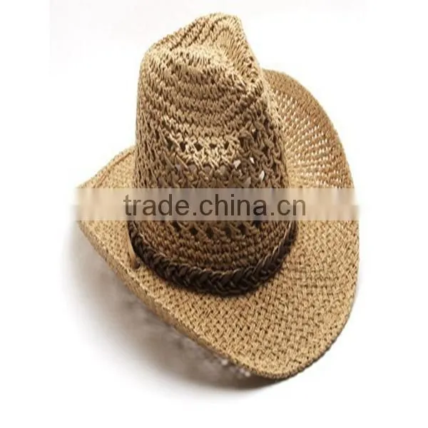 Summer Style Straw Cowboy Hat Unisex Hollow Western Hats 2016 Beach Felt Sunhats Party Cap for Man Woman photo-4