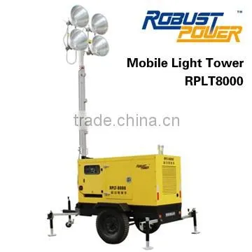 Mobile Metal Halide Lamp Tower Numbers of Floodlights,power of Lamp and Genset Customized Manual Winch photo-2