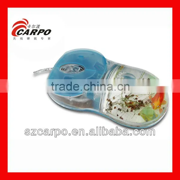 Computer water cooling system oil fancy mouse for mini laptop with fish C176