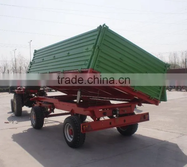 Hot Sale Euro Style Tractor Use Hydraulic 6Ton,heavy Duty Farm Tipping Trailer, Rear and Side Tipping With CE photo-3