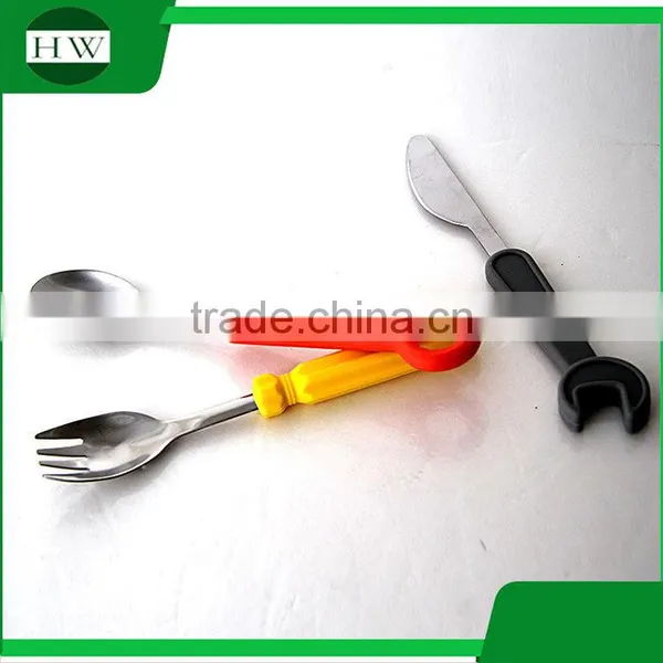 Mini Creative Screwdriver Wrench Stainless Steel Silicone Knife Fork Spoon Ladle Scoop Dishware Dinnerware Tableware Set photo-2