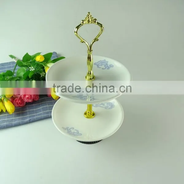Porcelain 2-tiers Cake Plates photo-2