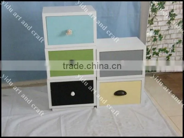 Unique Design Home Decorative Furniture Colorful Wooden DIY Storage Cabinet, Easy to Move photo-2