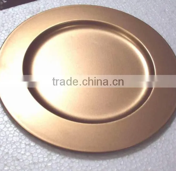 Gold Color Metal Charger Plate for Wedding & Decoration, Cheap Charger Platter for Christmas Festival photo-4
