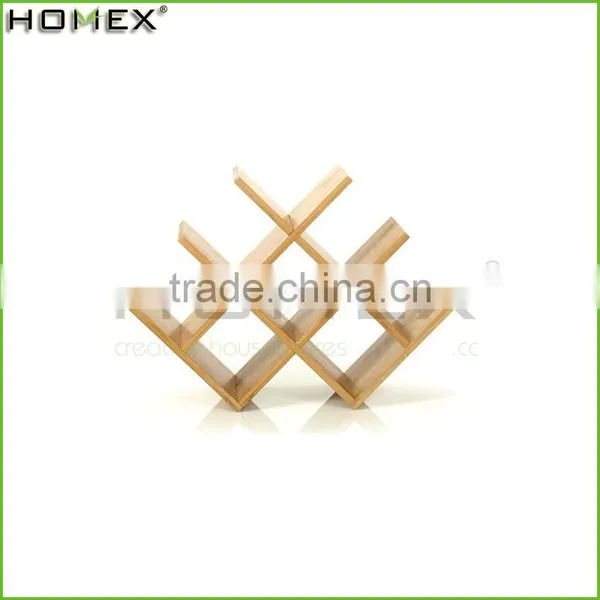 W Shape 8 Bottle Tabletop Bamboo Wooden Wine Rack/Homex_Factory photo-2